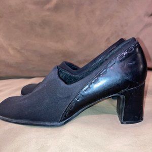Highlights Black Shoes Fabric Block Heel